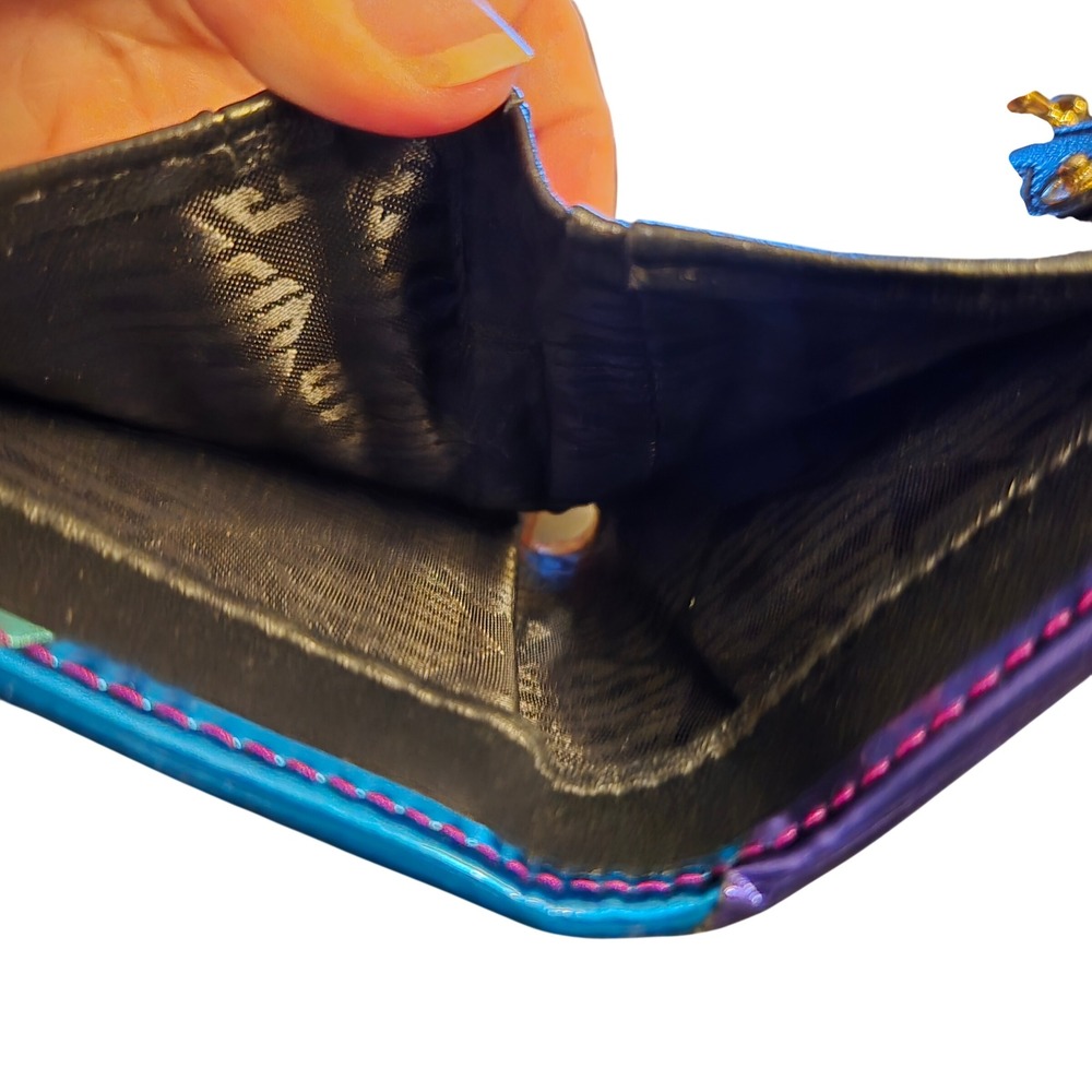 Kurt Geiger Wallet Women Rainbow Excellent Metallic Eagle Head Bifold Zip Pocket - Picture 6 of 6